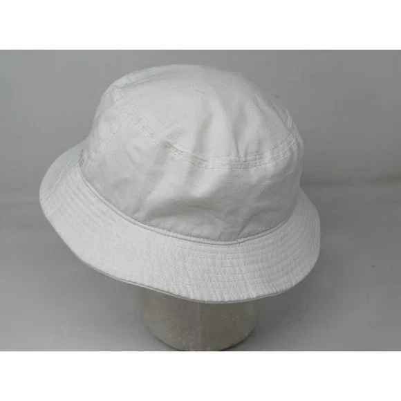 Adidas Aeroready‎ Bucket Hat Women White Canvas Pink Embroidered Lettering - Picture 4 of 9